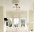 Modern Mid-Century Gold Clear Glass Ceiling Lights Brass